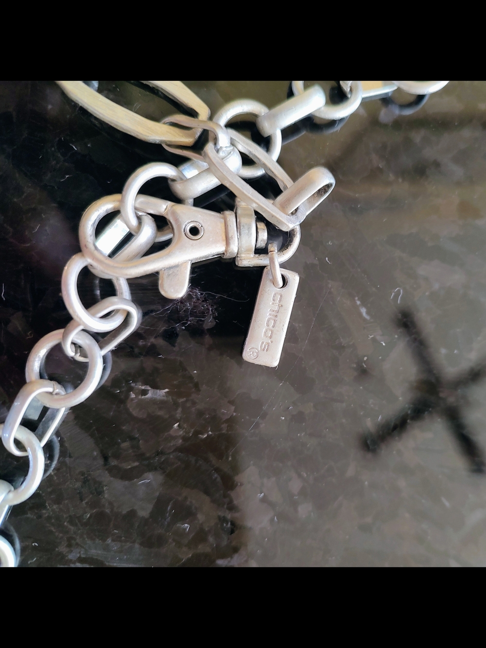 Chico's Hammered Silver-Tone Link Chain Belt - Picture 2 of 14